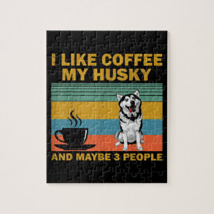 Siberian Husky Dog   Coffee Lovers Quote Cadeaus Legpuzzel