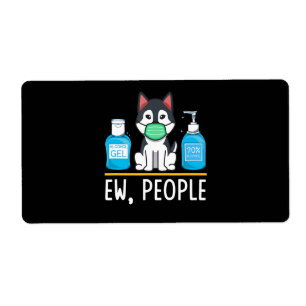 Siberian Husky Dog Face Mask Hand Sanitizer Funny Etiket