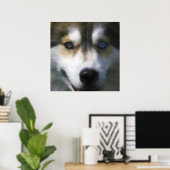 SIBERIAN HUSKY DOG "FAR EYES" POSTER (Thuiskantoor)