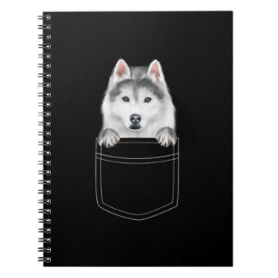 Siberian Husky Dog in Pocket Funny Dog Lover Gift Notitieboek