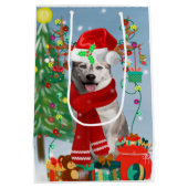 Siberian Husky Dog in sneeuwkerst Medium Cadeauzakje (Achterkant)
