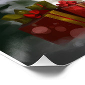 Siberian Husky Dog in sneeuwkerst Perfect Poster (Hoek)