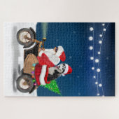 Siberian Husky Dog kerstkerstkerstman Legpuzzel (Horizontaal)