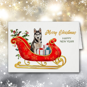 Siberian Husky Dog-kerstslaapkaart