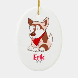 SIBERIAN HUSKY DOG Persoonlijke kerstversiering Keramisch Ornament