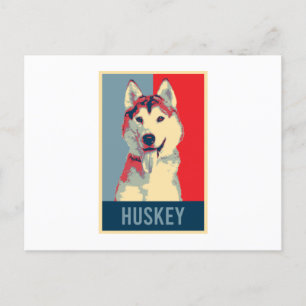 Siberian Husky Dog Portrait Pop Art Uitnodiging Briefkaart