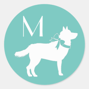 Siberian Husky Dog Puppy Malamut Ronde Sticker