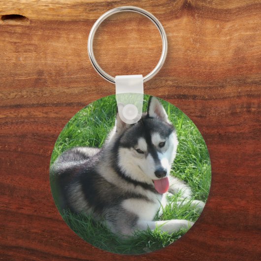 Siberian Husky Dog Sleutelhanger (Voorkant)