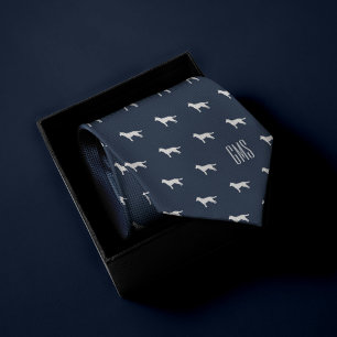 Siberian Husky Dogs Pattern Monogrammed Stropdas