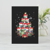 Siberian Husky Dogs Tree Christmas Pajama Xmas Dog Feestdagenkaart (Staand voorkant)