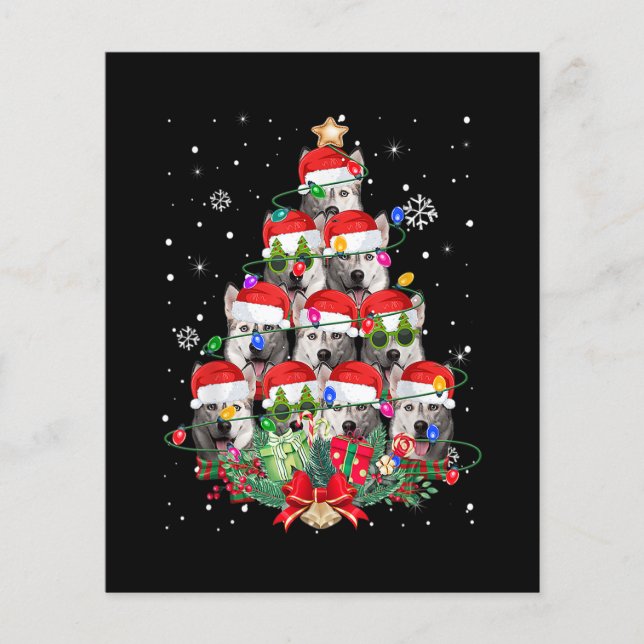Siberian Husky Dogs Tree kerstpajama - Dog (Voorkant)
