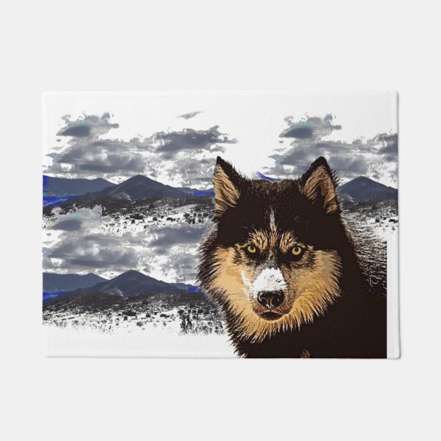 Siberian Husky door Mat (Voorkant)