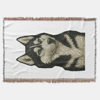 Siberian Husky Edelsteen Deken