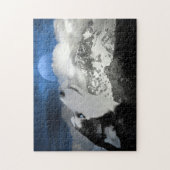 Siberian Husky en de maan Legpuzzel (Verticaal)