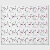 Siberian Husky en Snowman Cadeaupapier (Vlak)