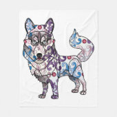 Siberian Husky Fleece Blanket (Voorkant)
