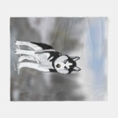 Siberian Husky Fleece Deken (Voorkant (Horizontaal))