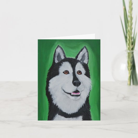 Siberian Husky Folded Wenskaart Kaart (Voorkant)