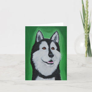 Siberian Husky Folded Wenskaart Kaart