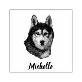 Siberian Husky Gepersonaliseerd Rubberstempel (Afrduk)
