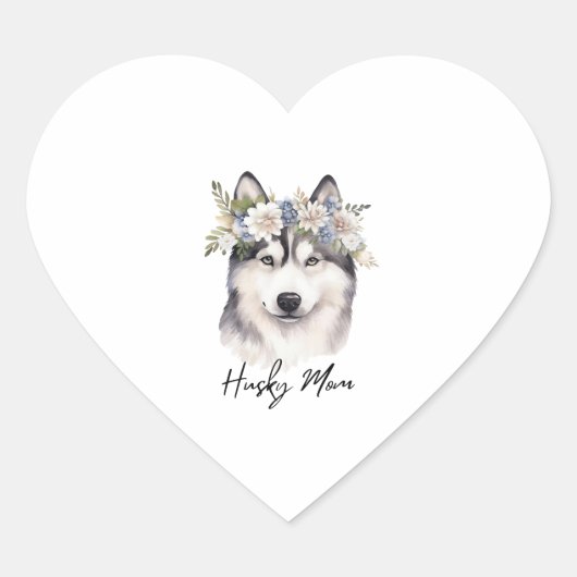 Siberian Husky Hondenliefhebber Hart Sticker (Voorkant)