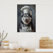 Siberian Husky In Chefs Hat Poster, Pet Poster (Cuisine)