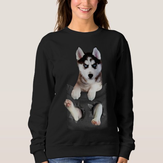 Siberian Husky in Pocket Puppy Trui (Voorkant)