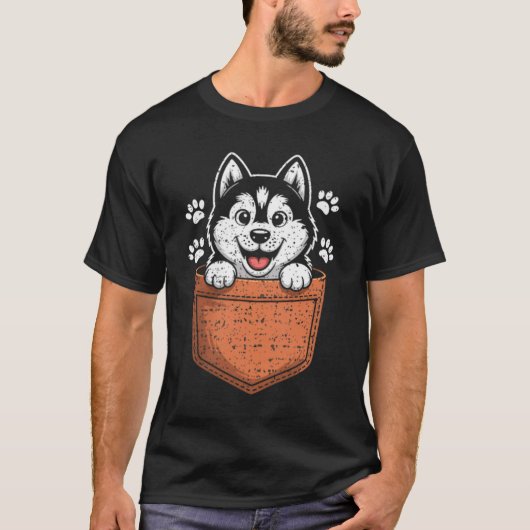 Siberian Husky In Your Front Cket T-shirt (Voorkant)