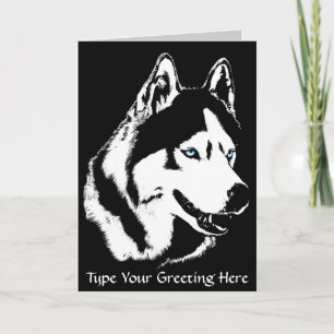 Siberian Husky Kaart / Alaskan Malamute Kaart - Cu