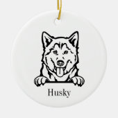 Siberian Husky Keramisch Ornament (Voorkant)