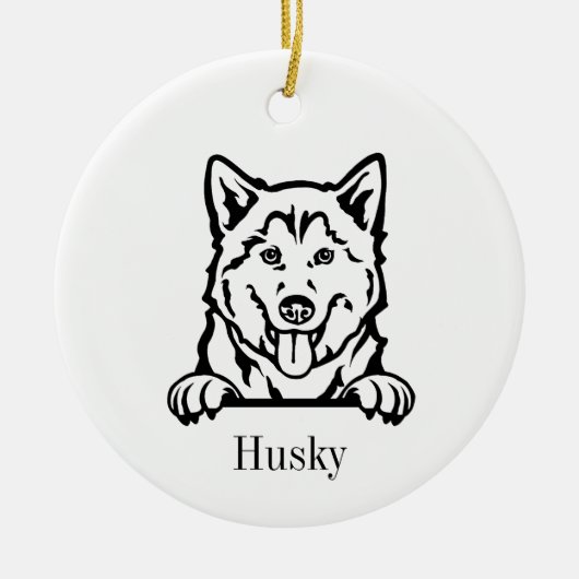 Siberian Husky Keramisch Ornament (Voorkant)