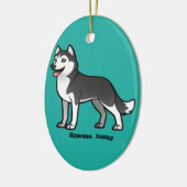 Siberian Husky Keramisch Ornament (Links)