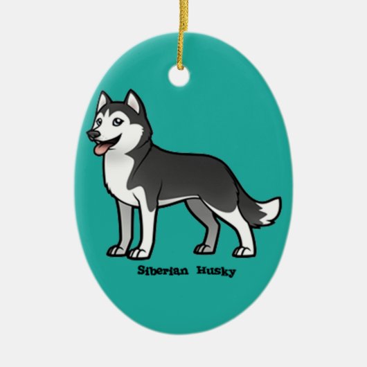 Siberian Husky Keramisch Ornament (Voorkant)