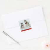 Siberian Husky Kerst stickers (Envelop)