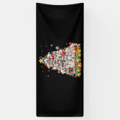 Siberian Husky kerstboom verlicht Funny Dog Spandoek (Verticaal)