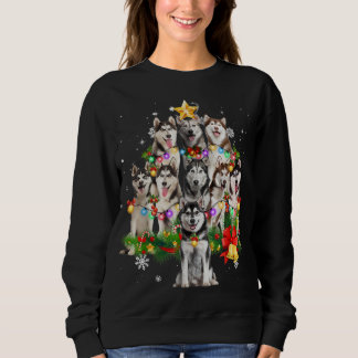 Siberian Husky Kersthondenboom lampjes Pajamas F Trui
