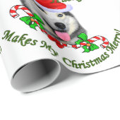 Siberian Husky Kerstmis Cadeaupapier (Rol Hoek)