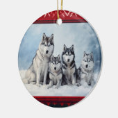 Siberian Husky Kerstmis Keramisch Ornament (Links)