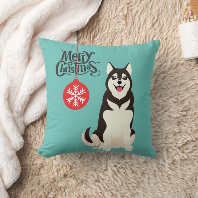 Siberian Husky Kerstmis Kussen (Deken)