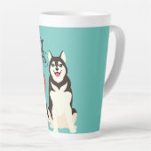 Siberian Husky Kerstmis Latte Mok (Rechterhoek)