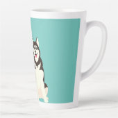 Siberian Husky Kerstmis Latte Mok (Rechts)