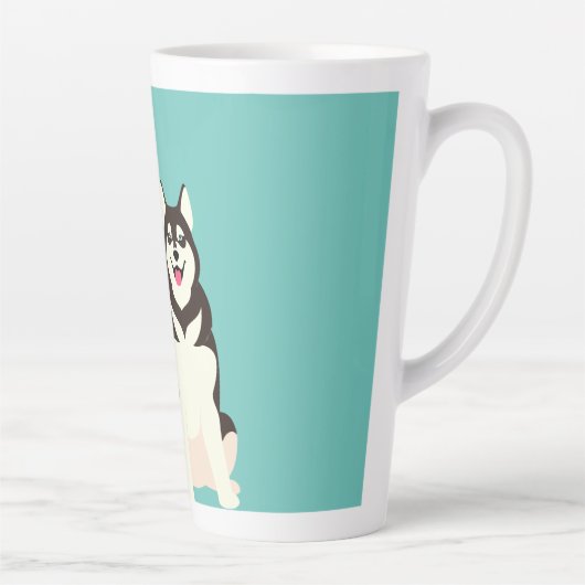 Siberian Husky Kerstmis Latte Mok (Rechts)