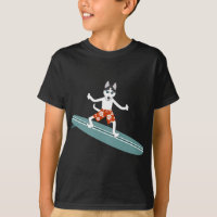 Siberian Husky Longboard Surfer