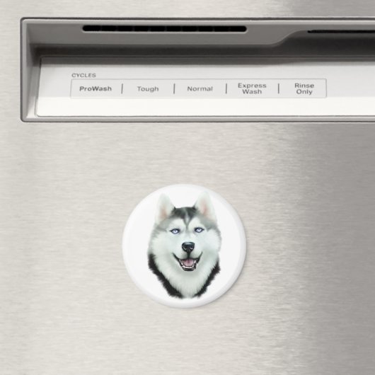 Siberian Husky Magneet (Insitu (Vaatwasser))