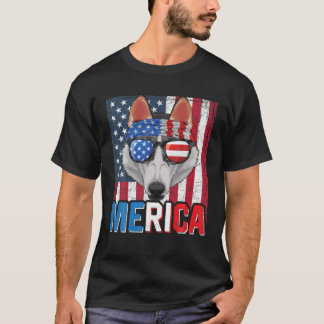 Siberian Husky Merica 4e juli Dog American pop T-shirt