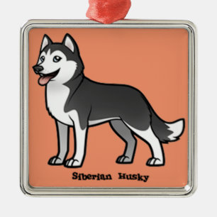 Siberian Husky Metalen Ornament