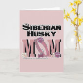 Siberian Husky MOM Kaart (Gele Bloem)