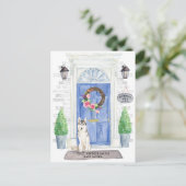 Siberian Husky Moving Announcement Briefkaart (Staand voorkant)