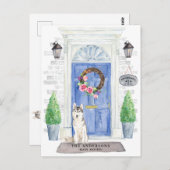 Siberian Husky Moving Announcement Briefkaart (Voorkant / Achterkant)