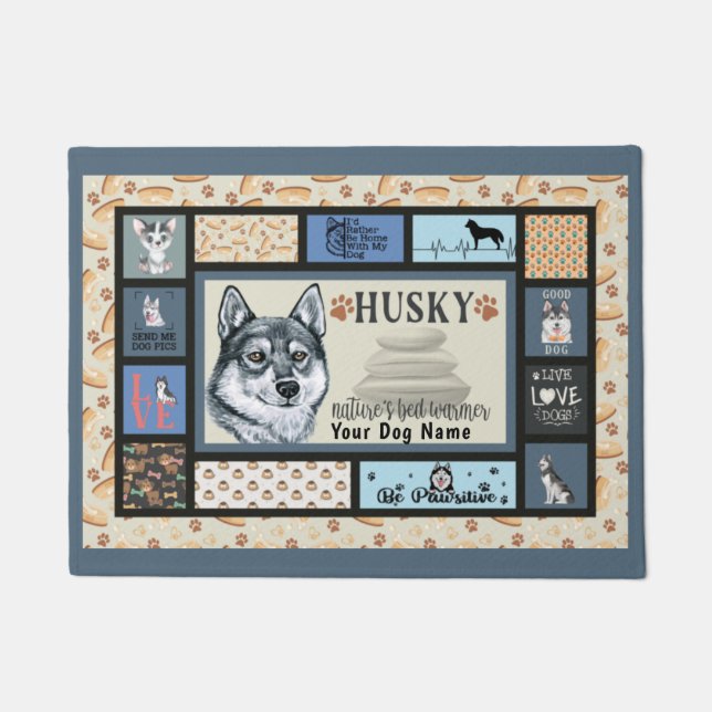 Siberian Husky Owner Lover Funny Keepomwille Quilt Deurmat (Voorkant)